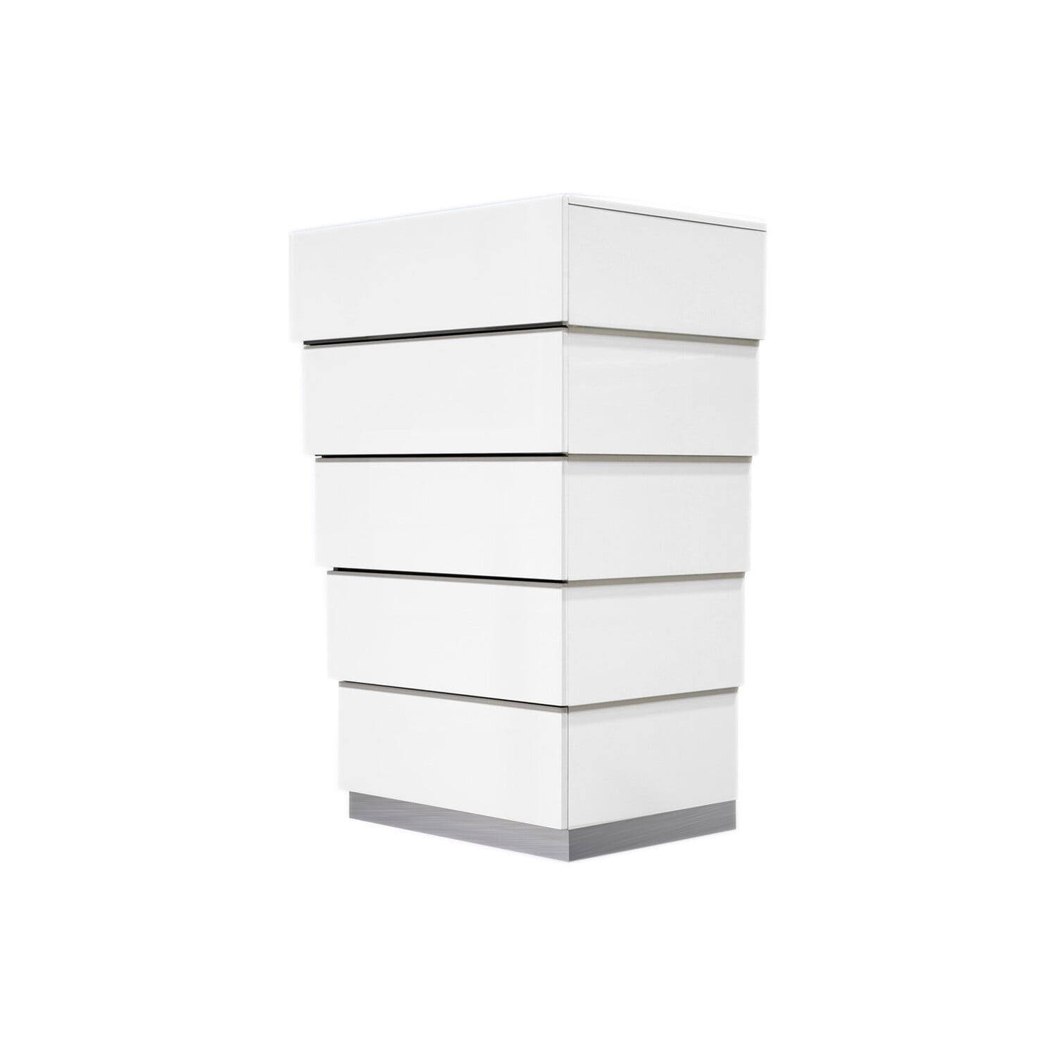 Florence White Modern 5 Drawer Chest