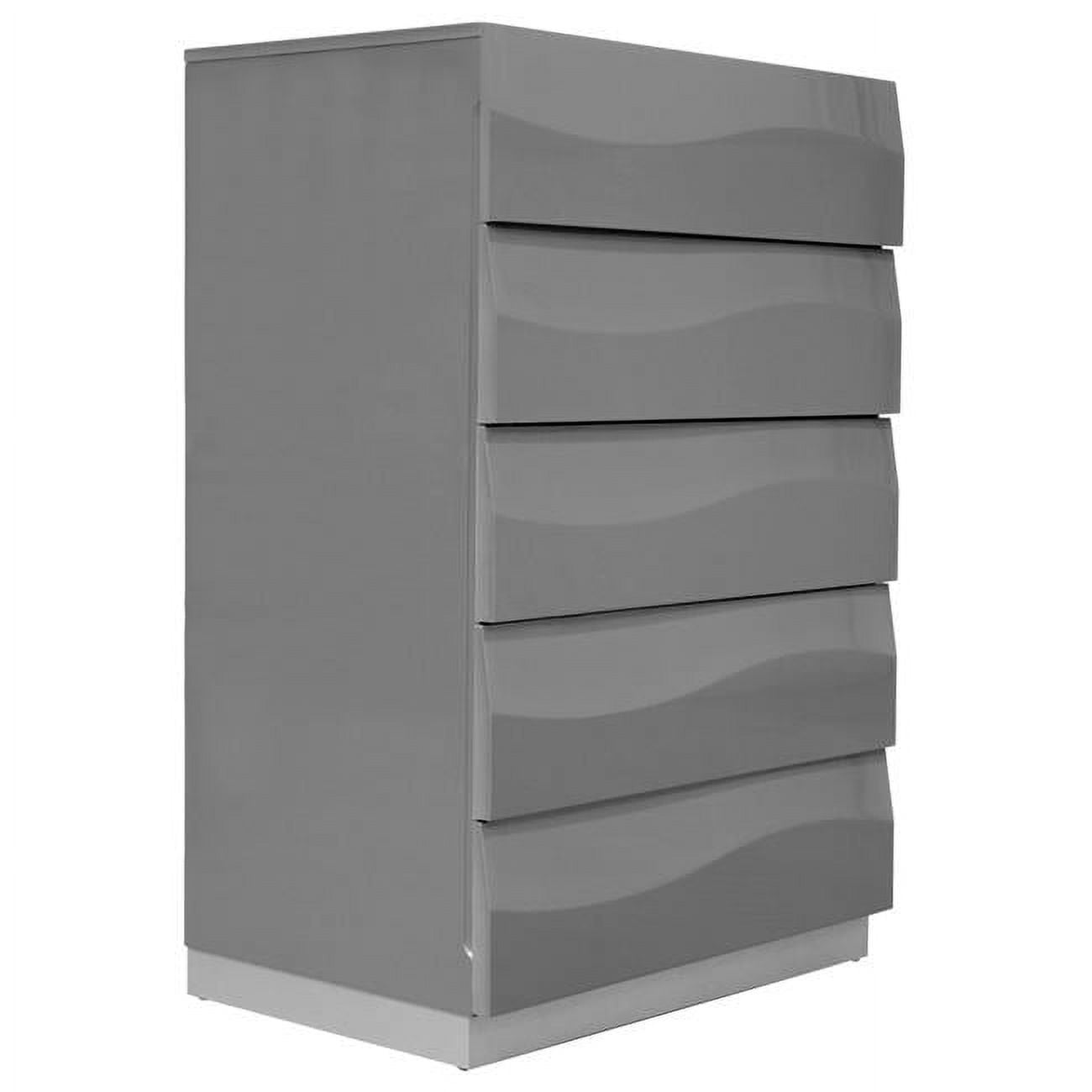 Leon 5 Drawer Bedroom Chest, Gray