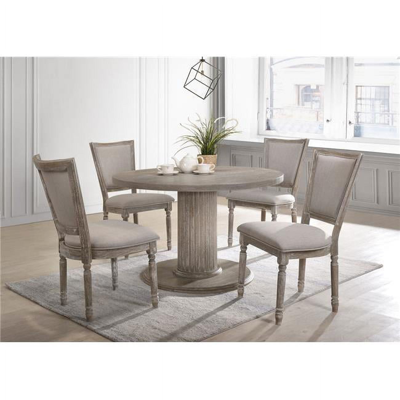 Jessica 5PC Round Dinette Set Jessica Vintage Grey Round Dinette Set  5 Piece