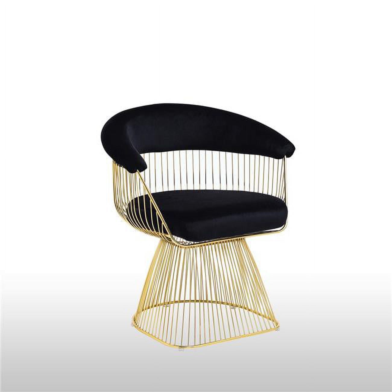 Picture of Best Master Furniture GH03-Black Accent Chair Gary Black Velvet With Gold Plated Frame Accent Chair