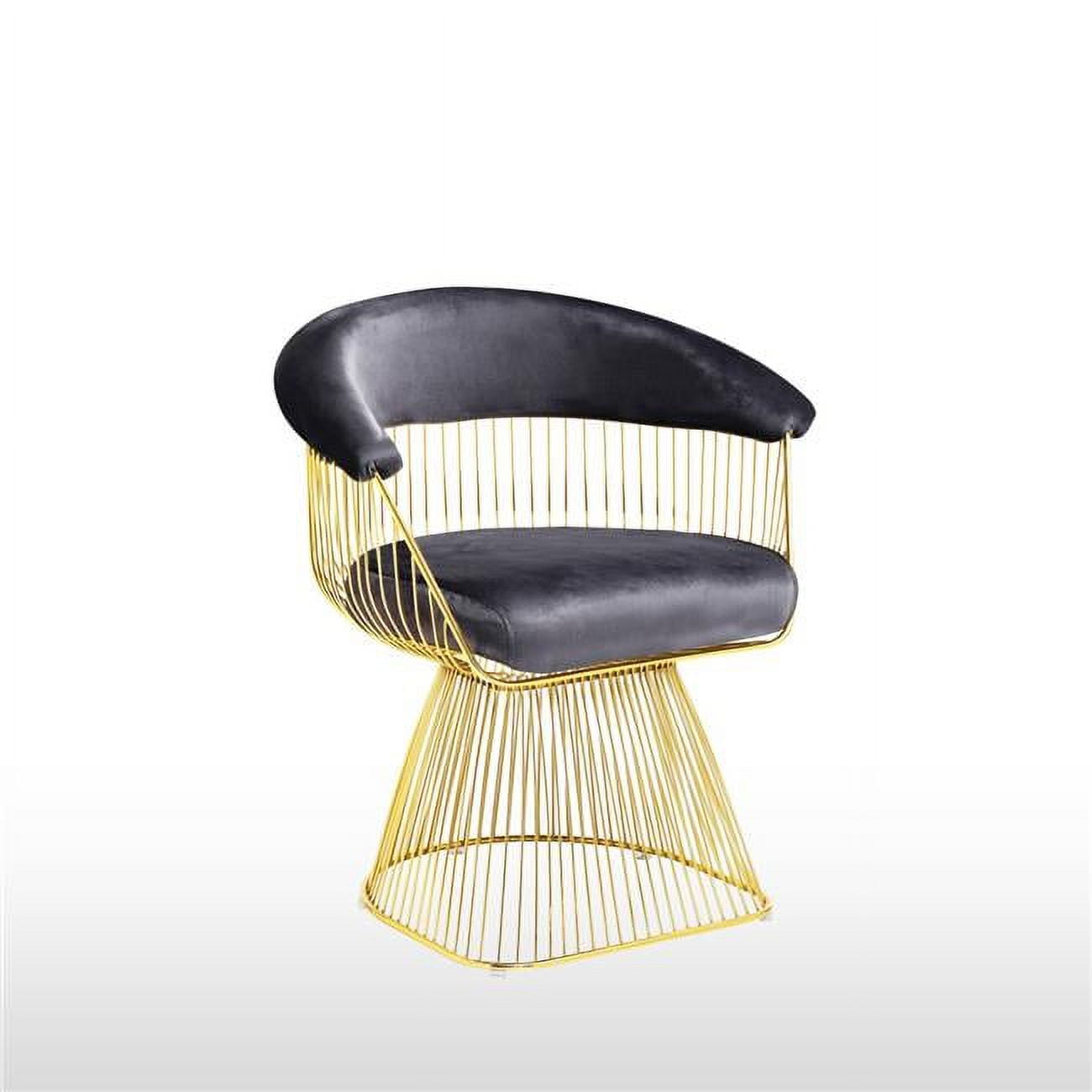 Picture of Best Master Furniture GH03-Grey Accent Chair Gary Grey Velvet With Gold Plated Frame Accent Chair