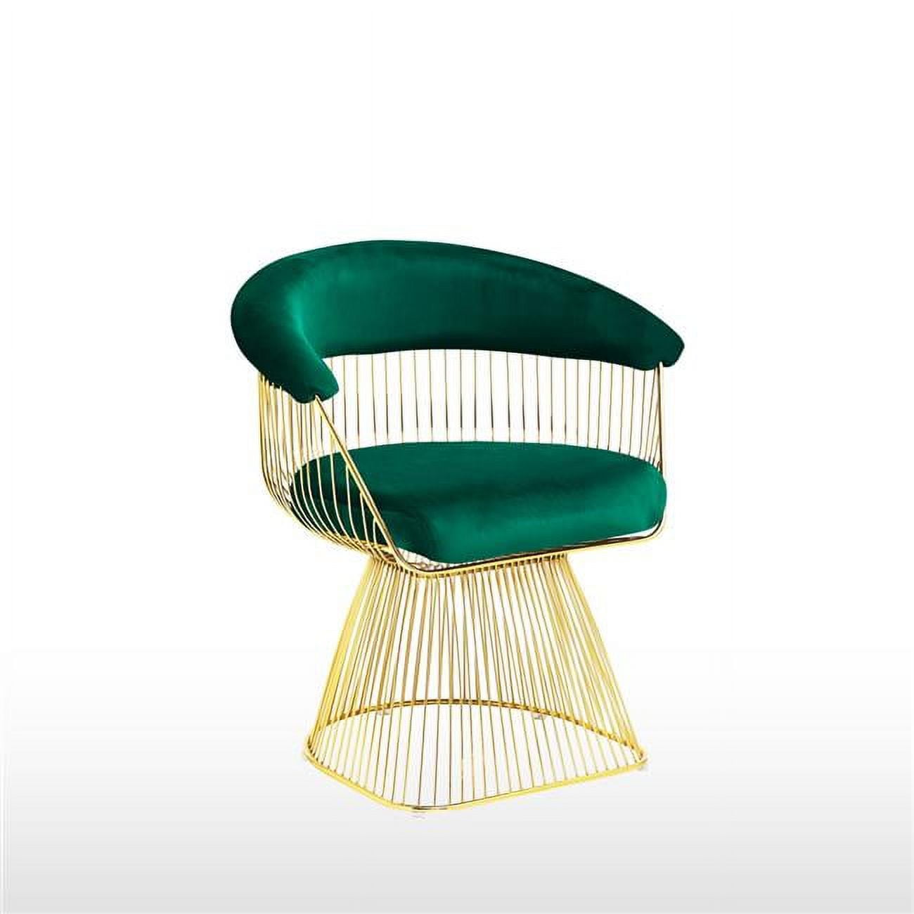 Picture of Best Master Furniture GH03-Green Accent Chair Gary Green Velvet With Gold Plated Frame Accent Chair
