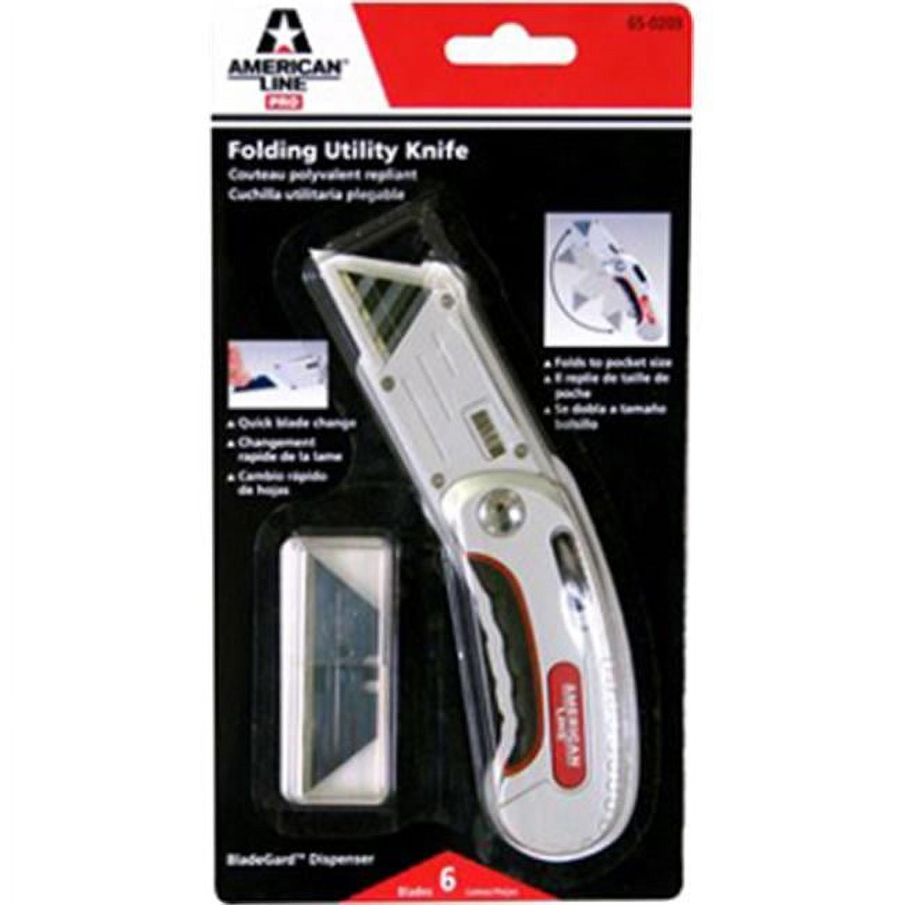 Picture of Accutec Blades 65-0203 0.25 in. Folding Utility Knife&#44; Red & Black