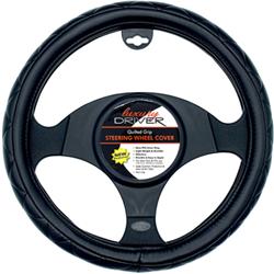 Picture of Impulse Merchandisers 14400 Quilted Velour Steering Wheel Cover&#44; Black