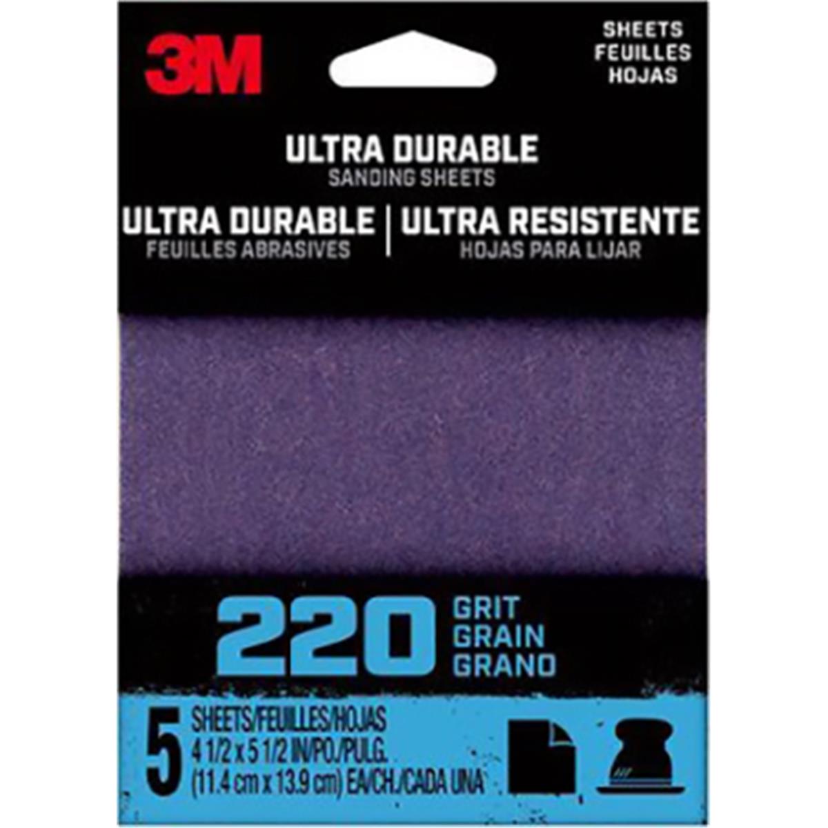 Picture of 3M 1-4SHT5PK320 0.25 in. 220 Grit Sanding Sheet - Pack of 5