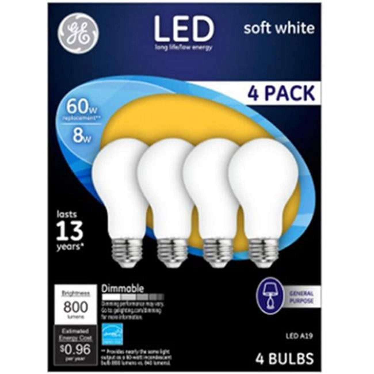 General Electric  10W Medium Base A19 LED 60W Equivalent Bulb, Soft White