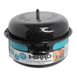 Picture of Imusa MIR-10716 18 in. Covered Oval Roaster&#44; Enamel Black