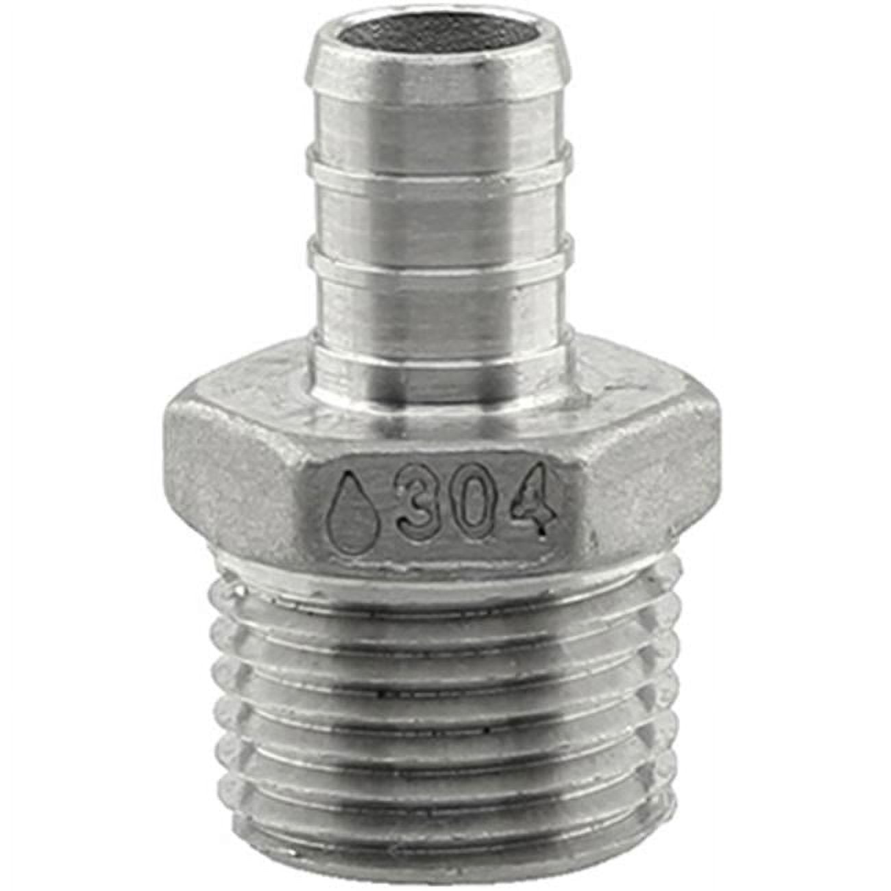 PE-PS-MA05 0.5 x 0.5 in. Stainless Steel PEX MPT Adapter