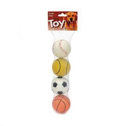 Picture of Boss Pet Products 04130 Rubber Sports Ball Dog Toy - Pack of 4