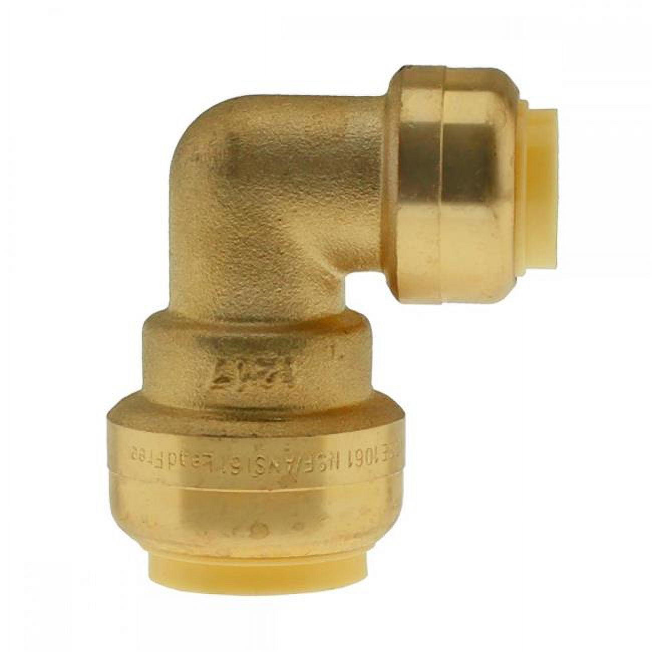 0.75 x 0.5 in. Push Fit Brass Standard Radius Elbow