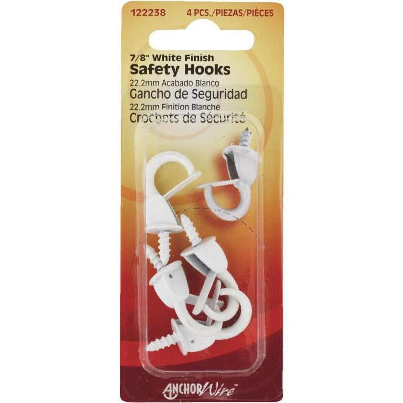 Picture of Hillman 122238 0.875 in. Anchor Wire Spring Safety Hook, White