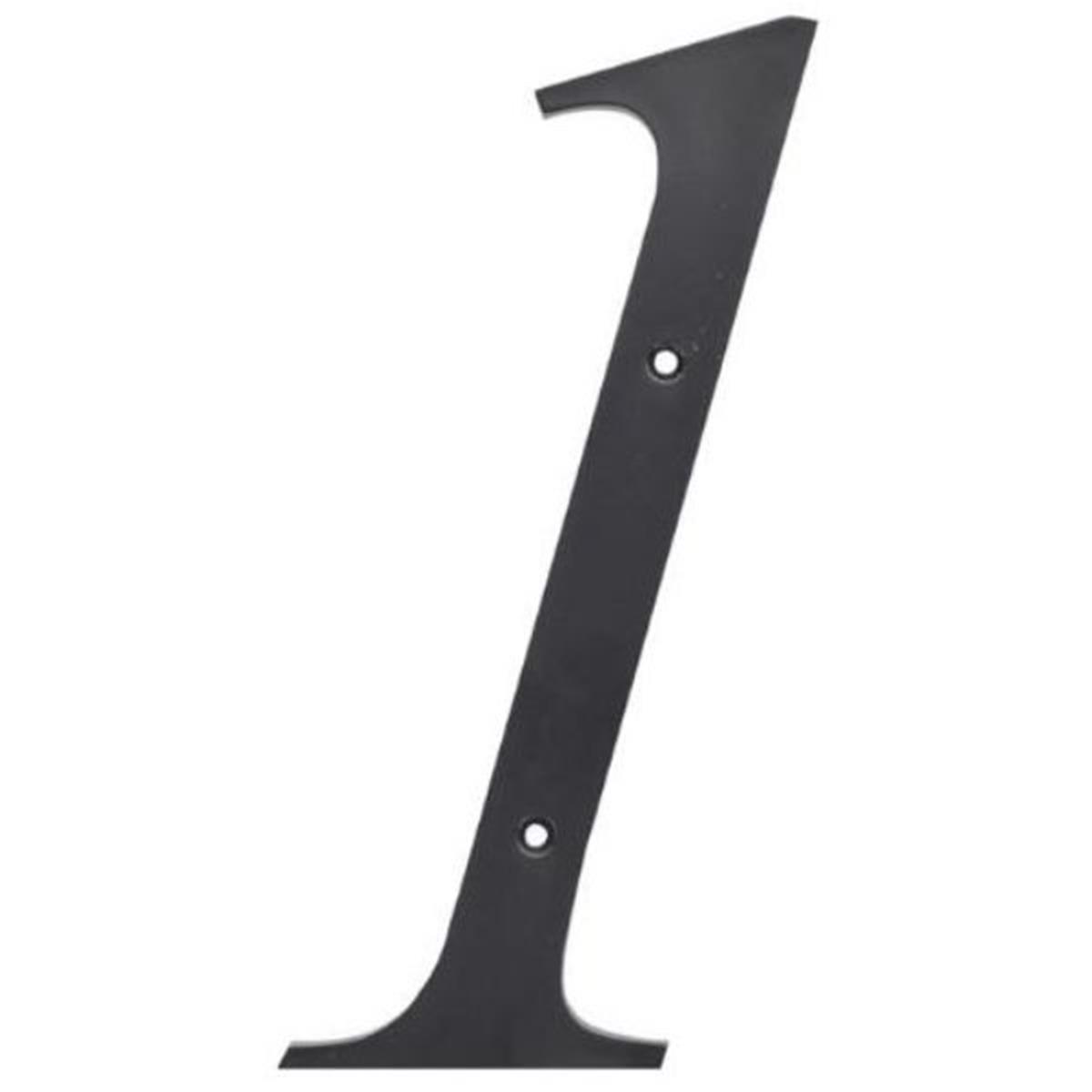 847375 6 in. Nail-On Matte Black Plastic House Number 1