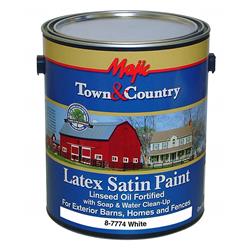 1 gal Majic Town & Country Exterior Latex Satin Paint, White
