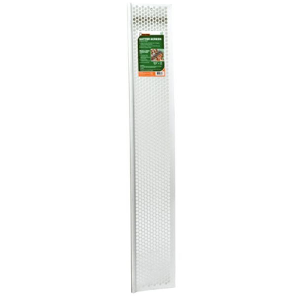 6.375 in. x 3 ft. Vinyl Snap-in Gutter Screen, White