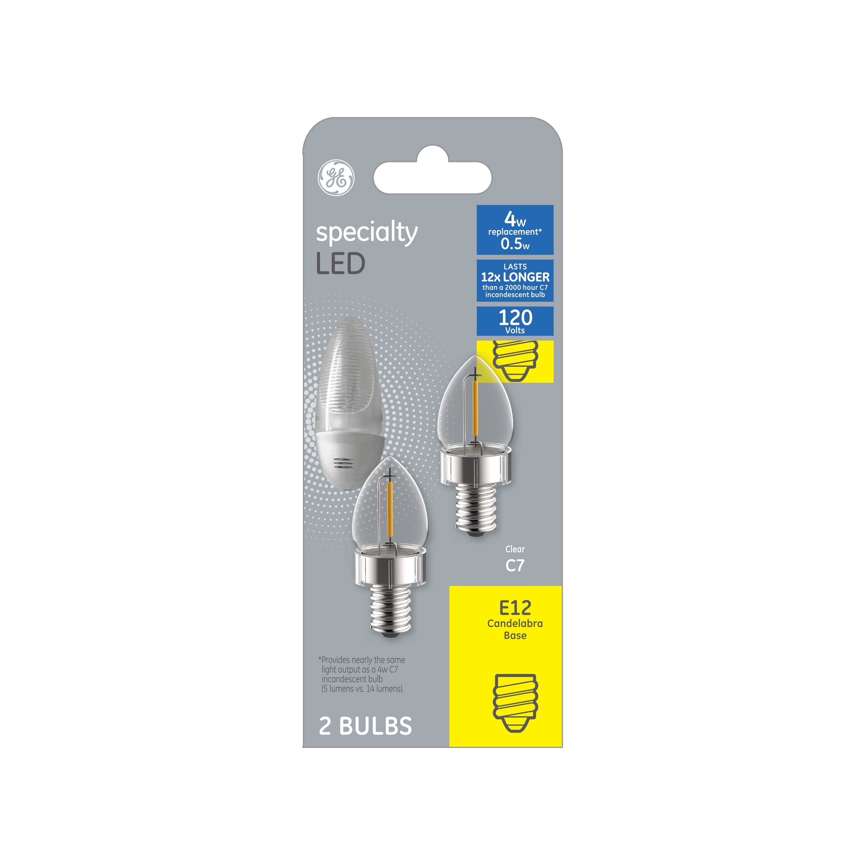 General Electric 93129196 120V 0.5W C7 LED Night Light Bulb, White -  General Electric Corporation