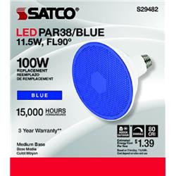 Picture of Satco S29482 11.5W Par38 90 deg Beam Angle Dimmable LED Bulb, Blue