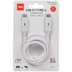 Picture of Voxx JU832CC3V 3 ft. USB 3.1 Type C Cable&#44; White