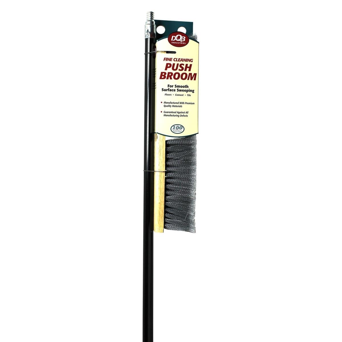 09974 18 in. Synthetic Flagged Floor Brush with 60 in. Threaded Handle, Gray