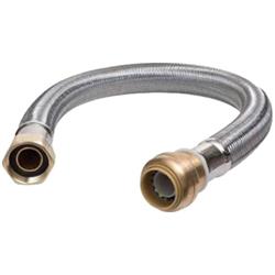 UR3068FX15-U3068FLEX15LF 0.5 in. Push Fit x 0.75 in. D FIP 15 in. Stainless Steel Water Heater Supply Connector