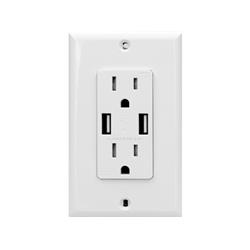 Picture of USI Electric USB2R2WH15A36 15A USB Duplex Receptacle&#44; White