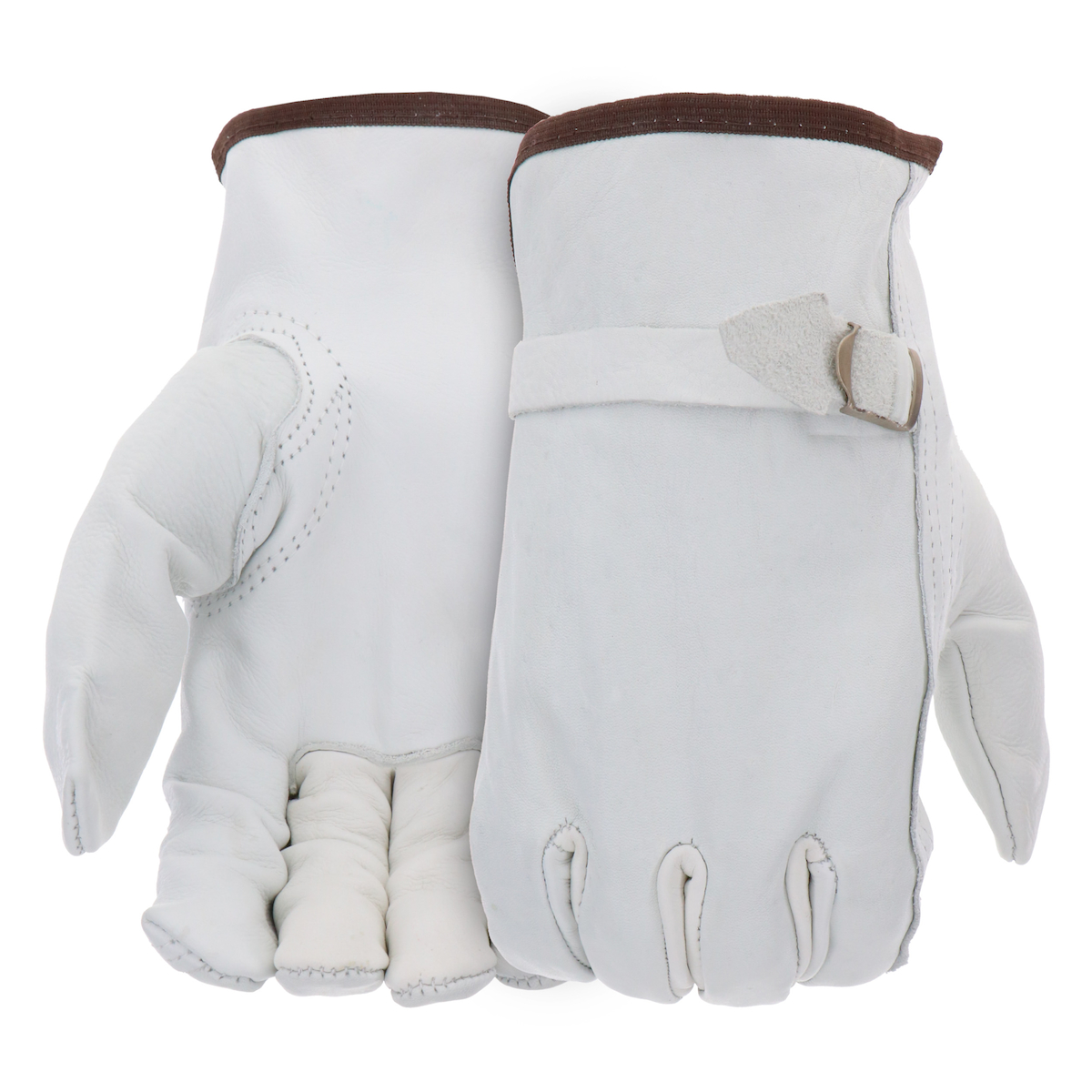Boss Manufacturing B81202-L Driver Leather Gloves, White - Large