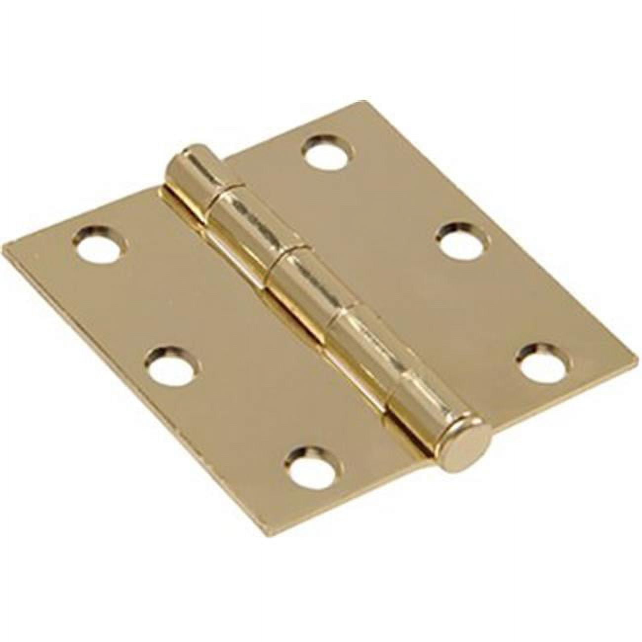 4 in. Residential Door Hinge with Square Corners, Brass Plated
