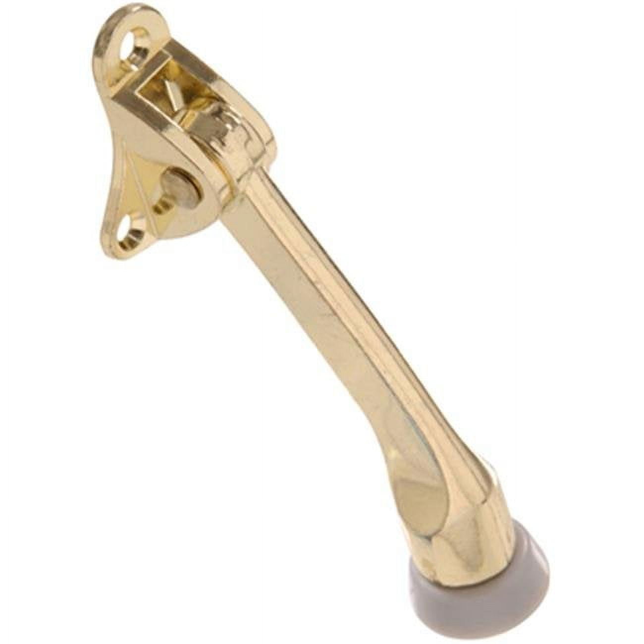 4 in. Kickdown Door Stop, Brass Plated