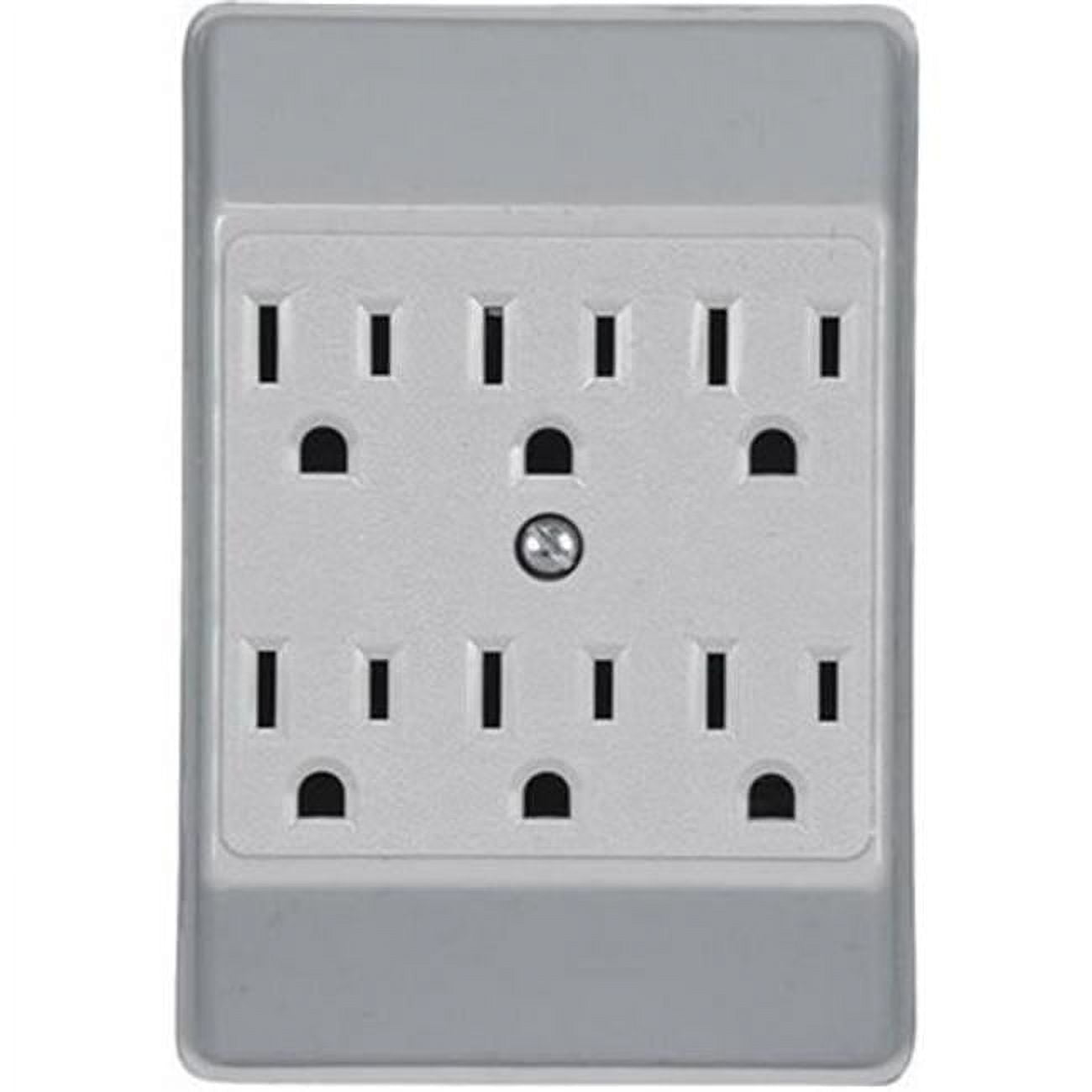 6 Outlet 3 Wire Ground Tap, White