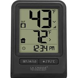 Picture of Lacrosse Safety 308-1409BT-CBP Wireless Temperature Station with Time, Black