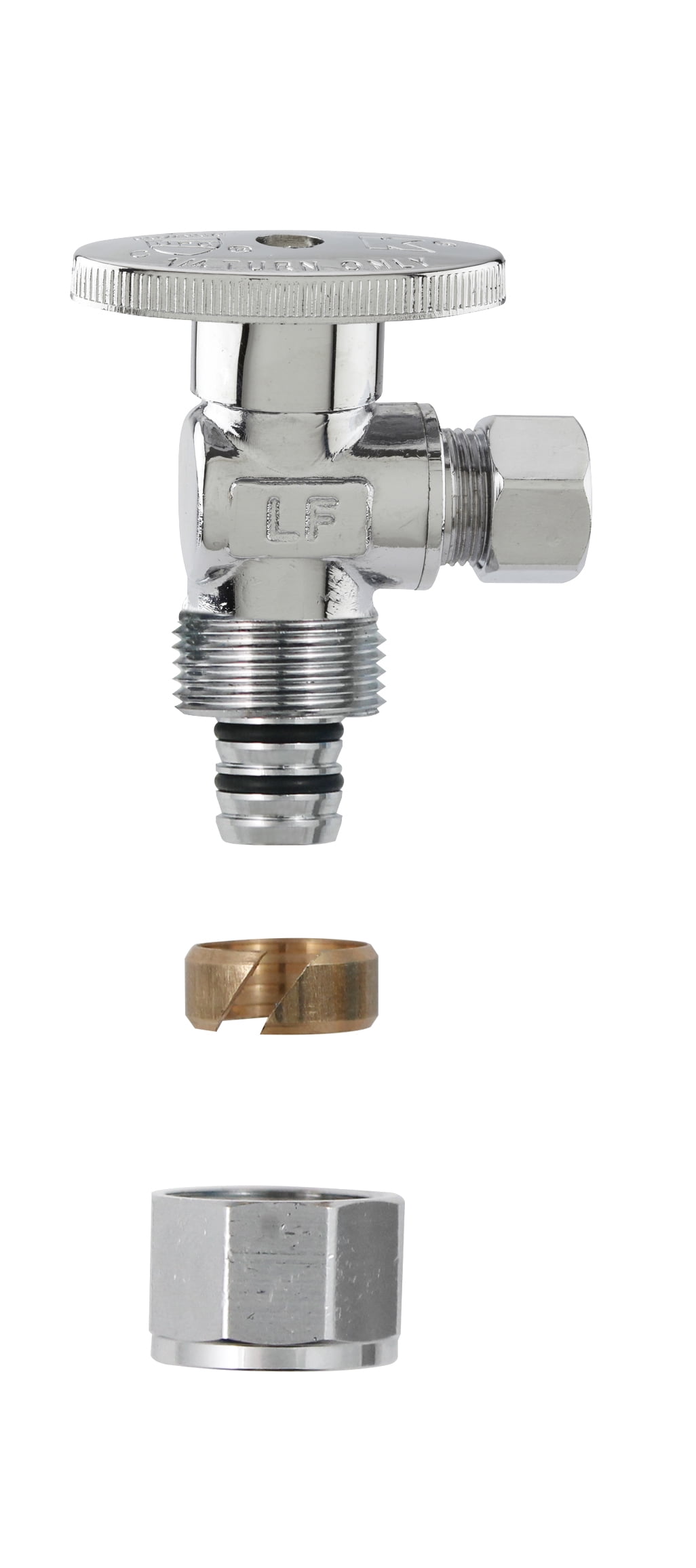 0.63 x 0.25 in. No Crimp Pex Angle Valve, Chrome