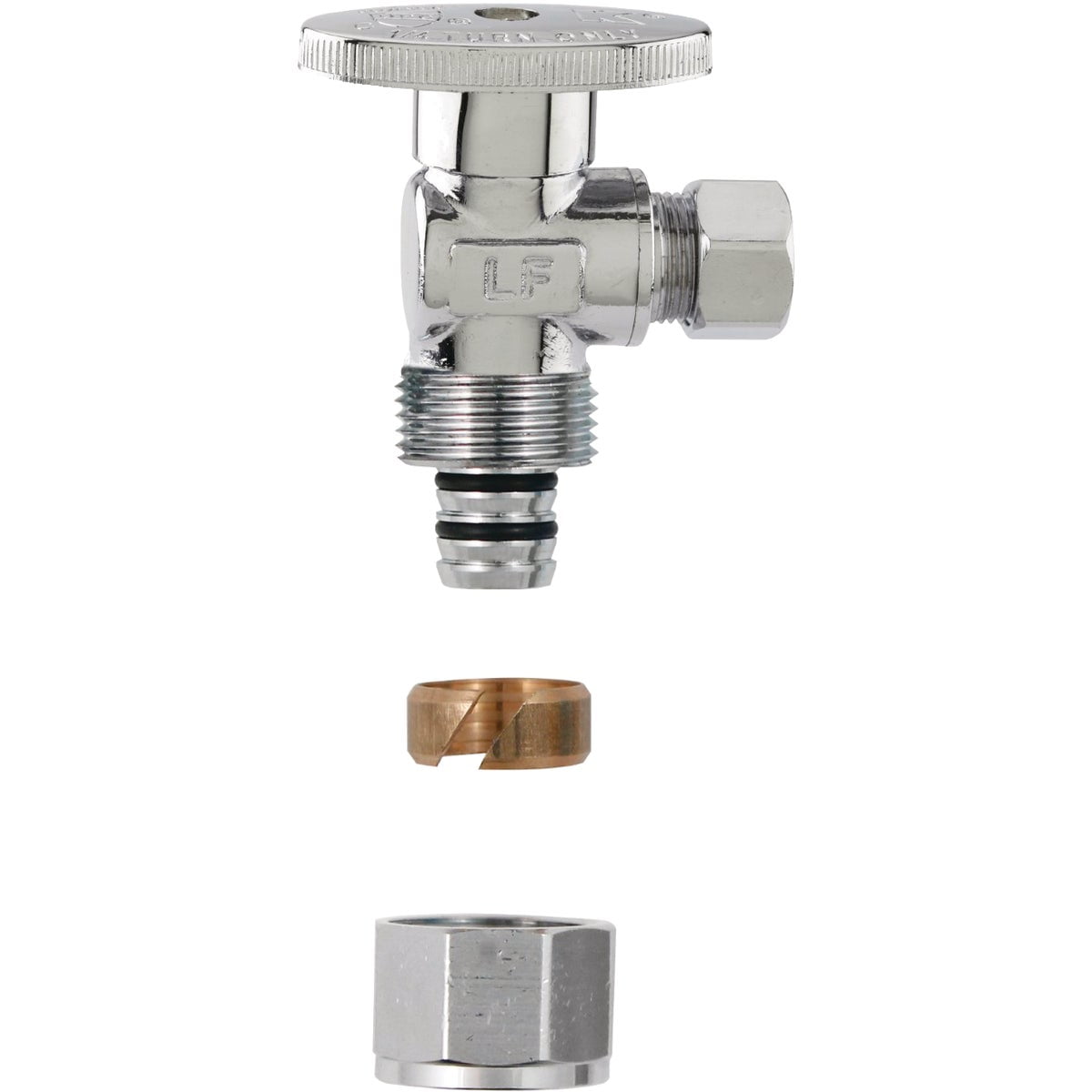 0.63 x 0.38 in. No Crimp Pex Angle Valve, Chrome