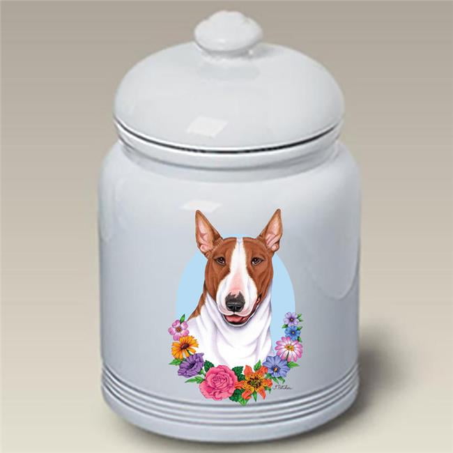Picture of Best of Breed 92415 Bull Terrier Brown & White TP Ceramic Doggie Treat Jar