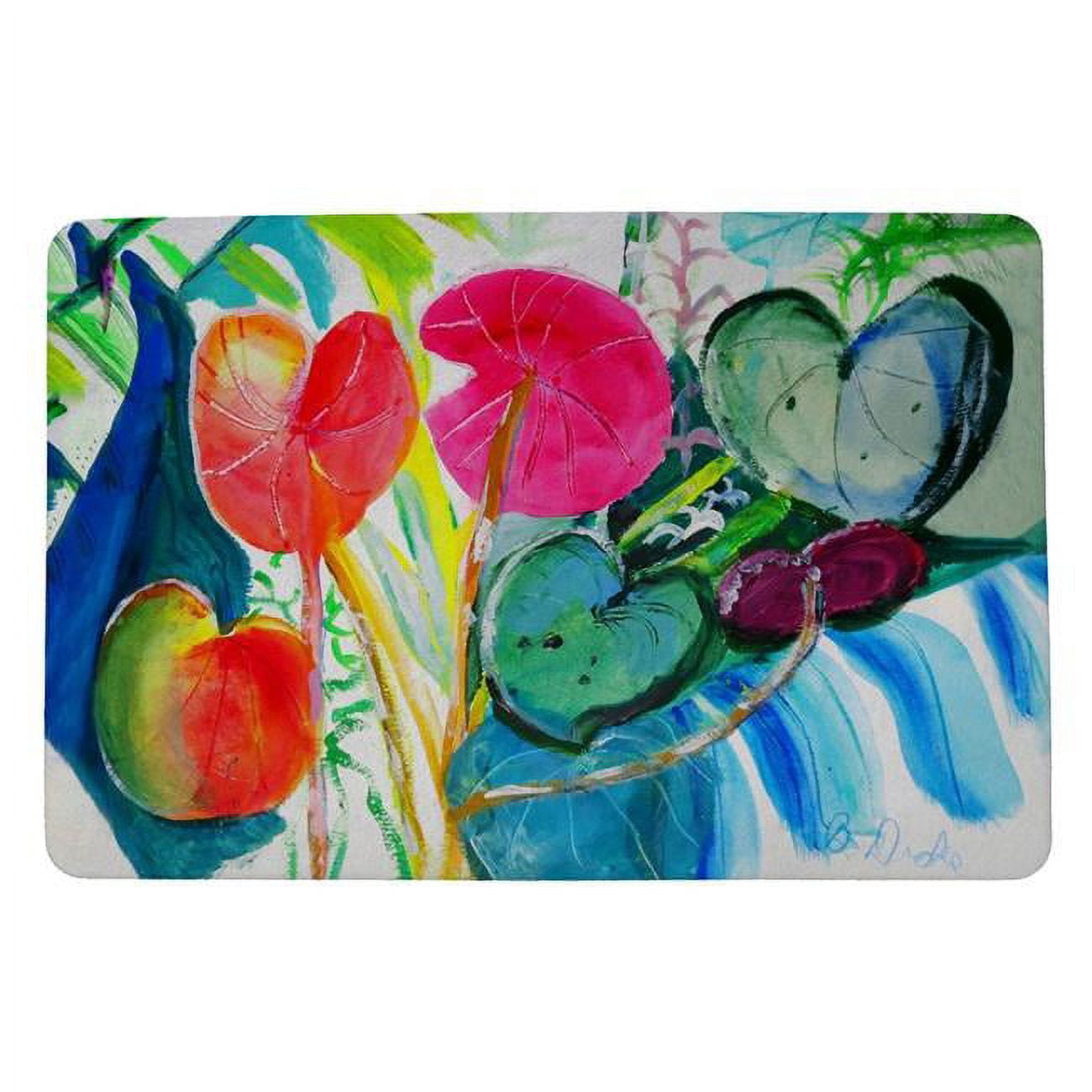 Picture of Betsydrake DM1130 18 x 26 in. Cyclamen Plant Door Mat - Small
