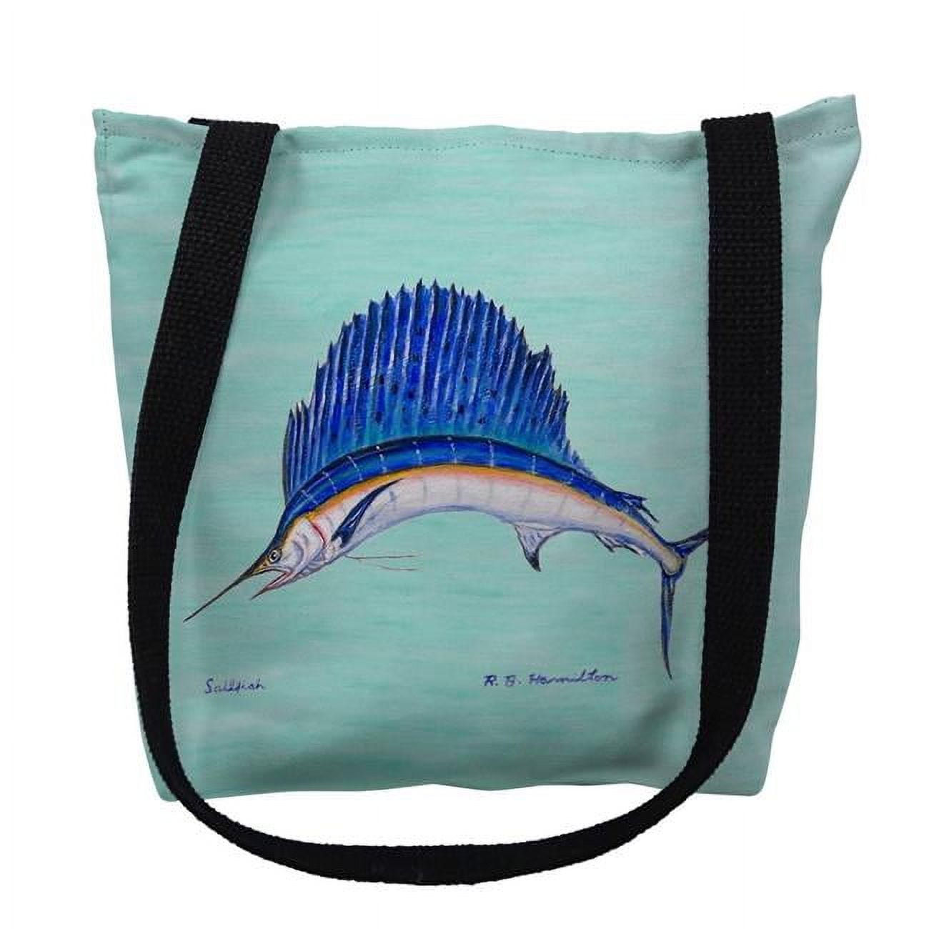 18 x 18 in. Sailfish on Aqua Tote Bag - Large