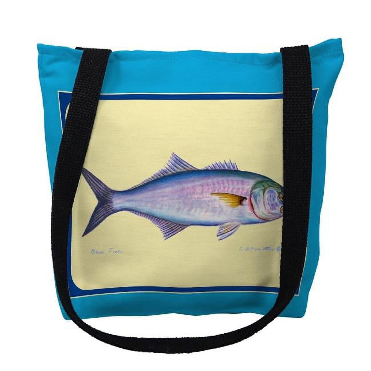 18 x 18 in. Multi Fish I Border Tote Bag - Large
