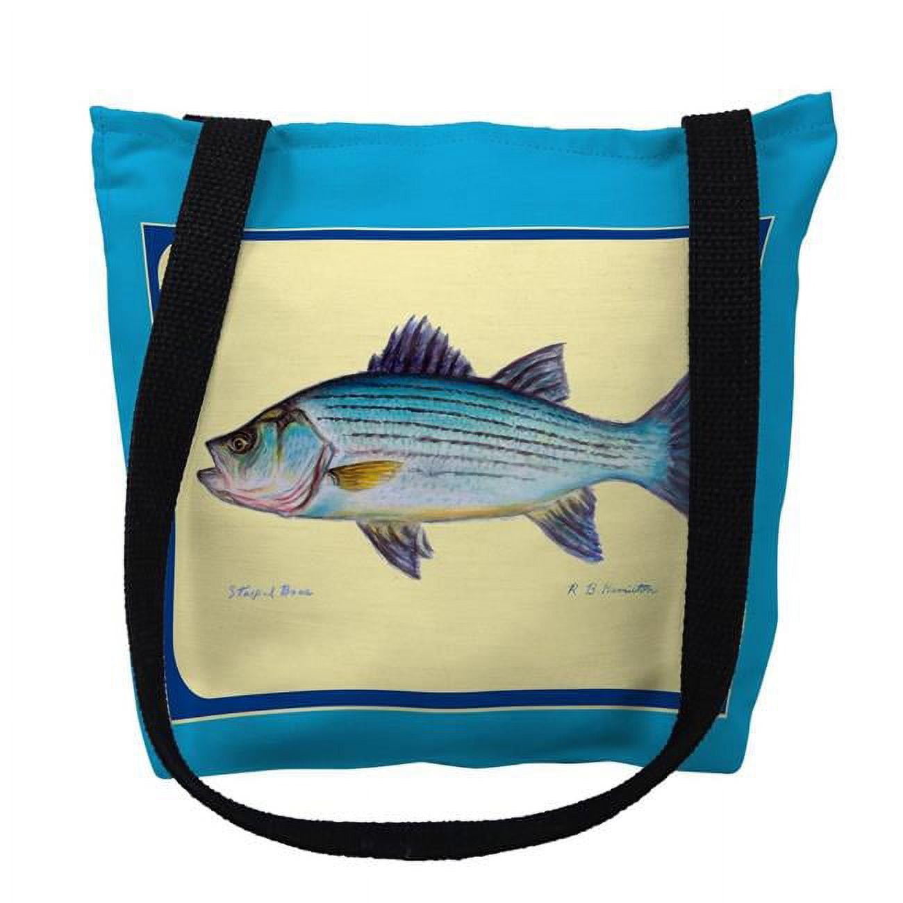 18 x 18 in. Multi Fish IV Border Tote Bag - Large