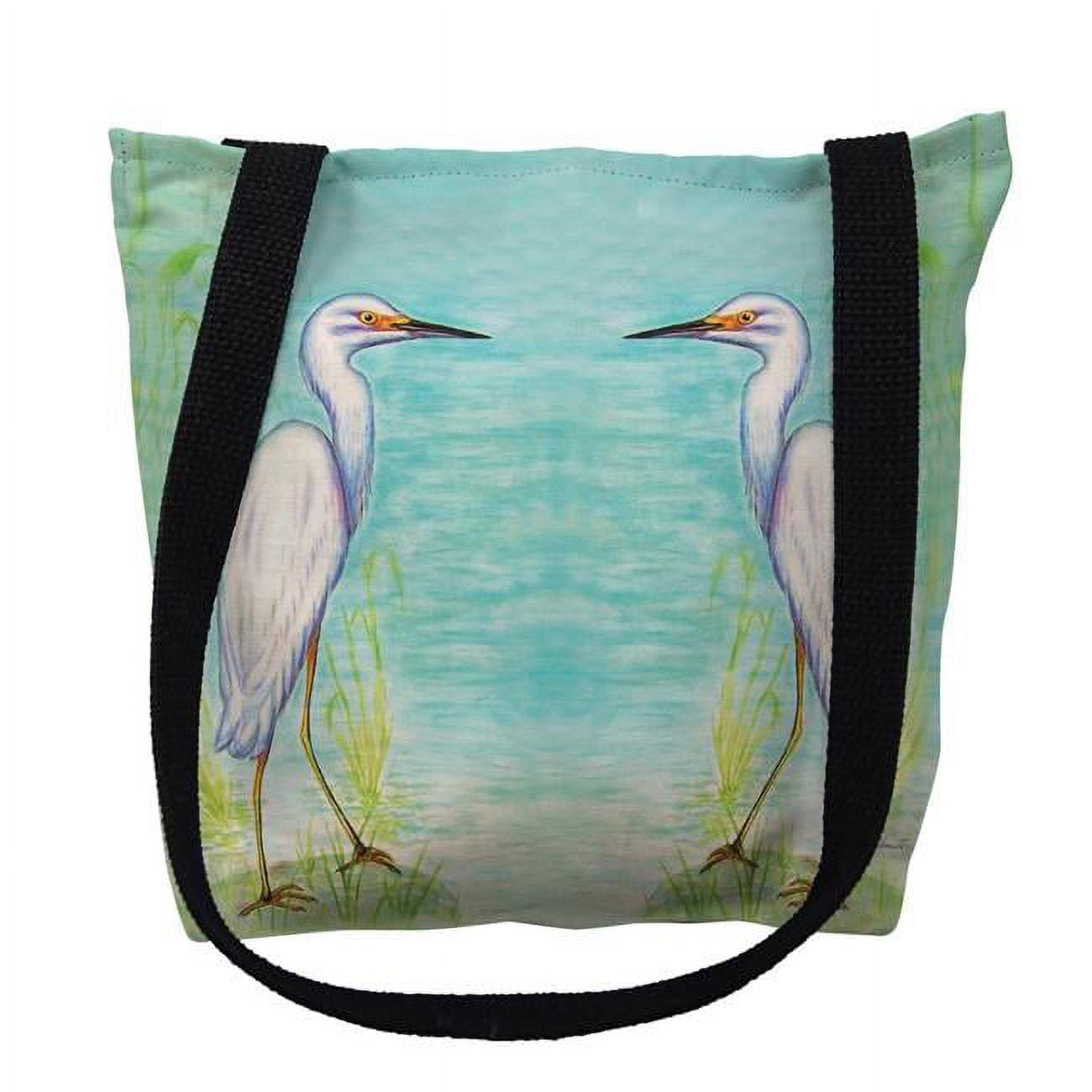 18 x 18 in. Snowy Egret Tote Bag - Large