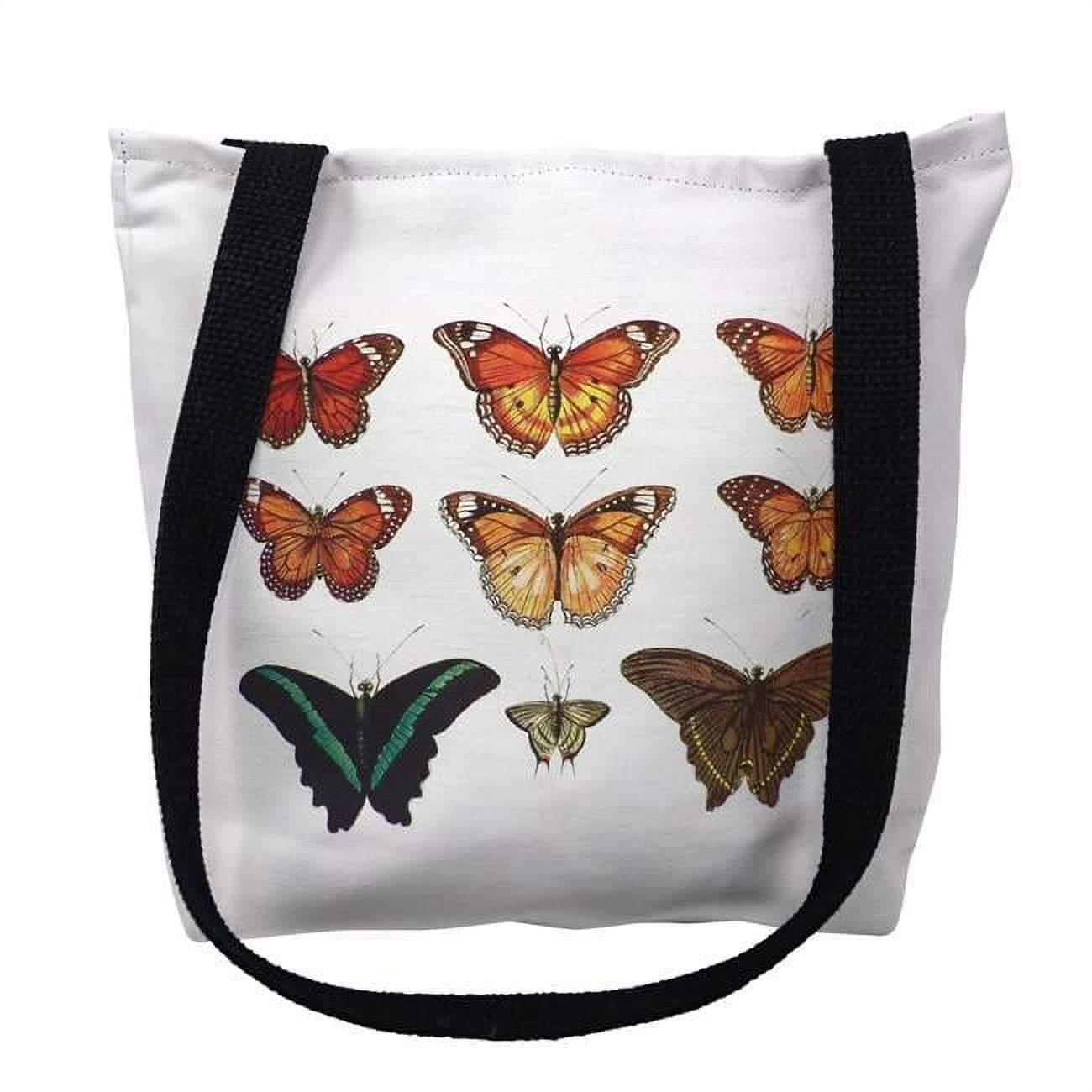 18 x 18 in. Orange Butterflies Tote Bag - Large