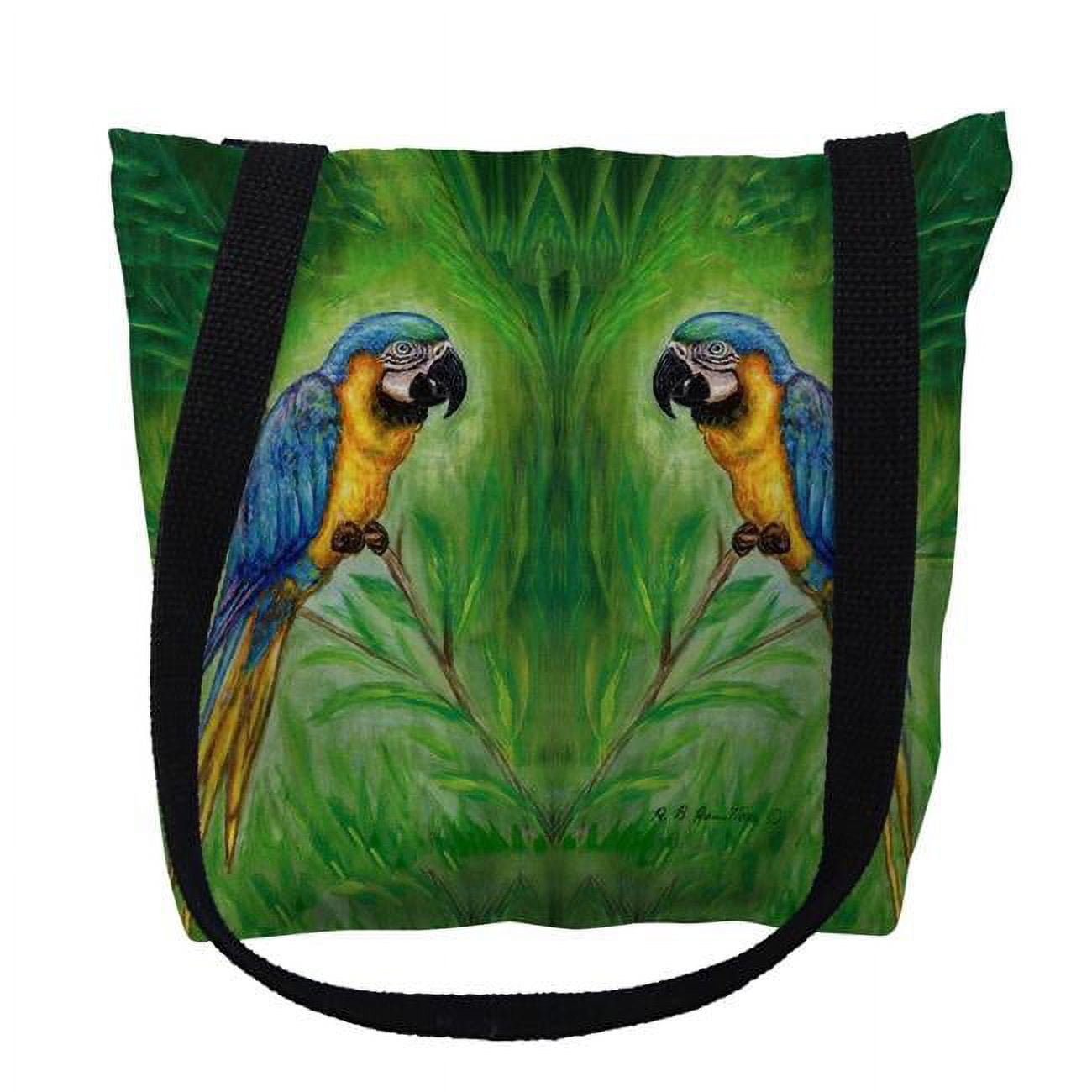 18 x 18 in. Blue Macaws Tote Bag - Large