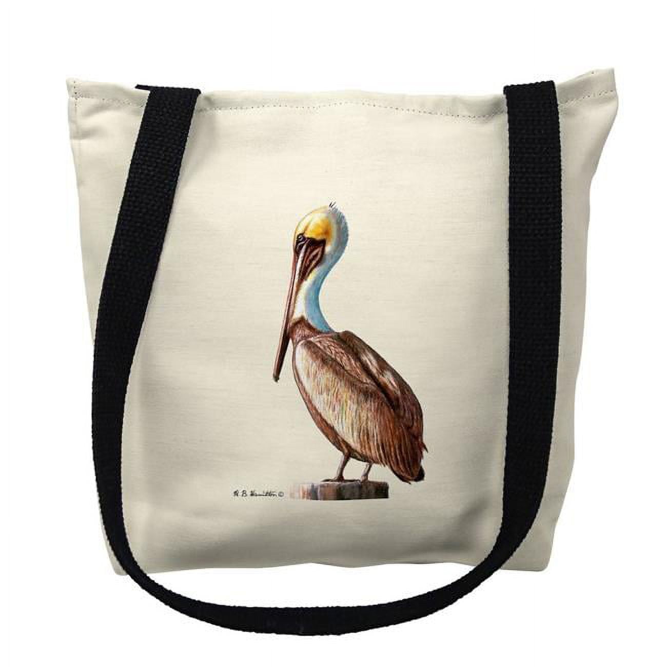 18 x 18 in. Pelican on White Tote Bag - Large
