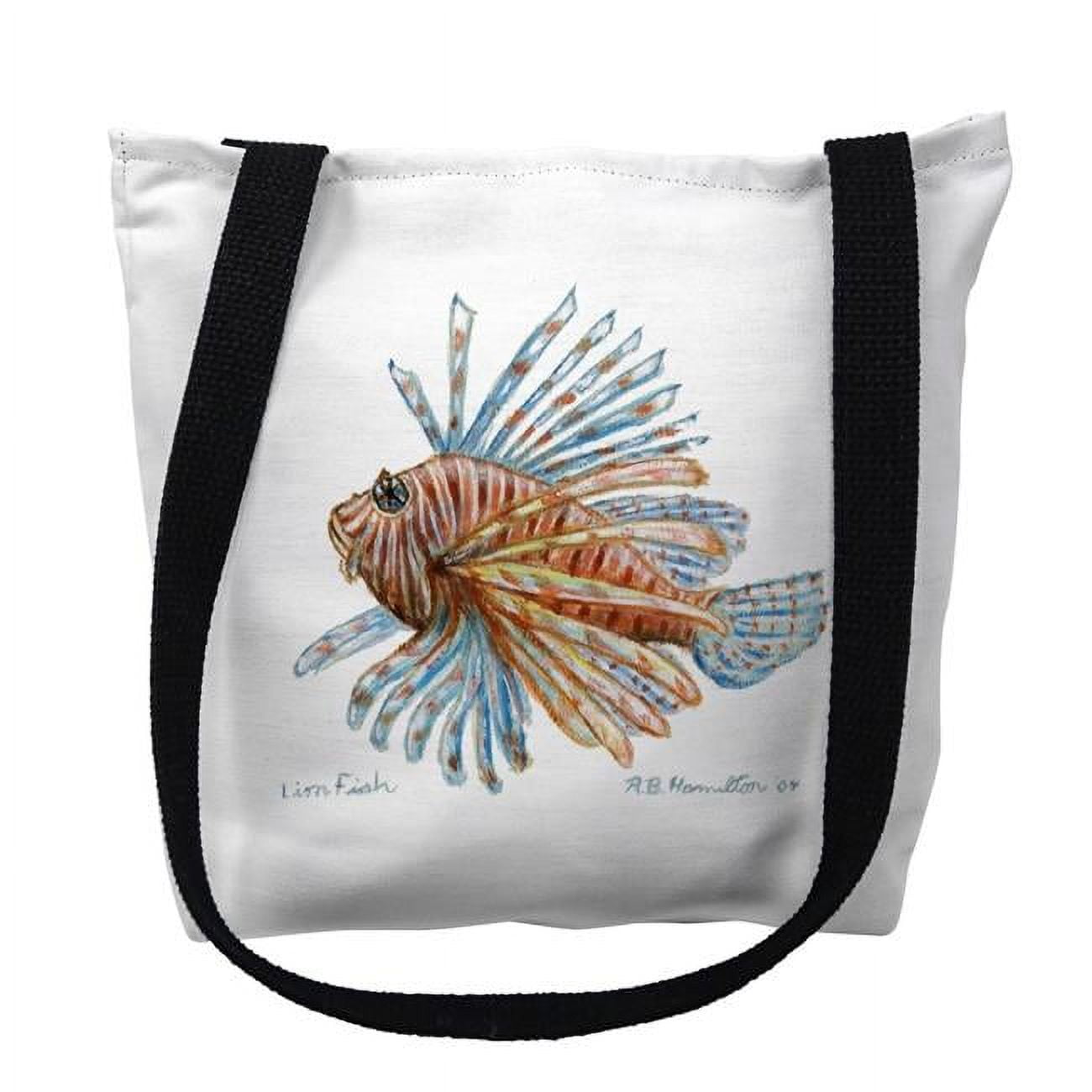 Picture of Betsydrake TY093G 18 x 18 in. Lion Fish Guest Towel Tote Bag - Large