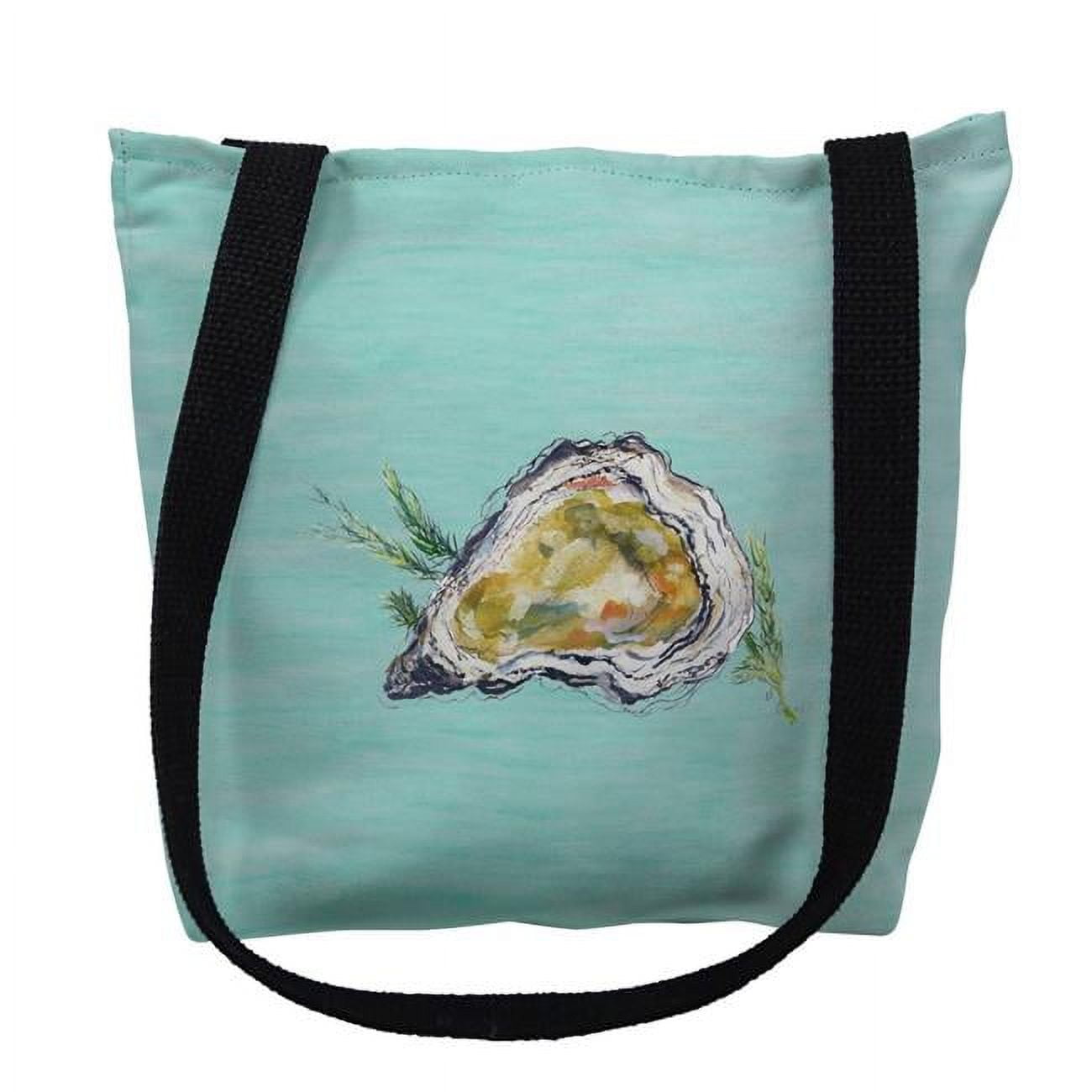 18 x 18 in. Oyster Shell on Aqua Tote Bag - Large