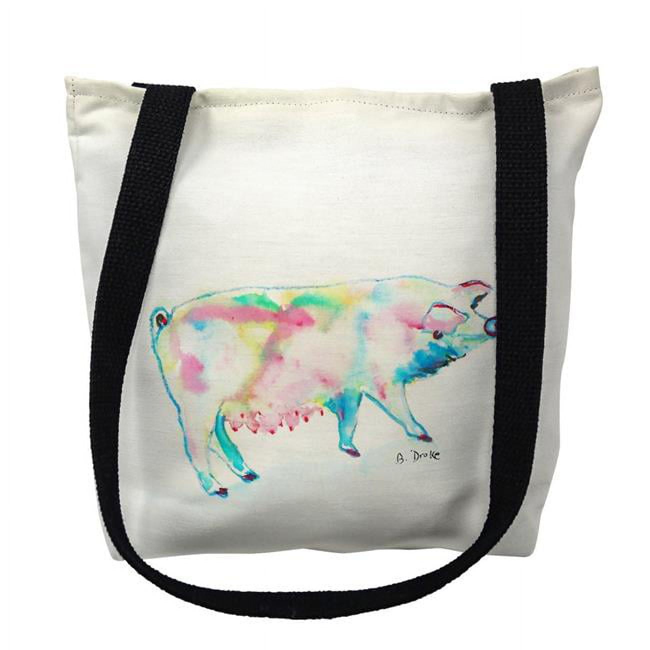 18 x 18 in. Pink Pig Tote Bag - Large