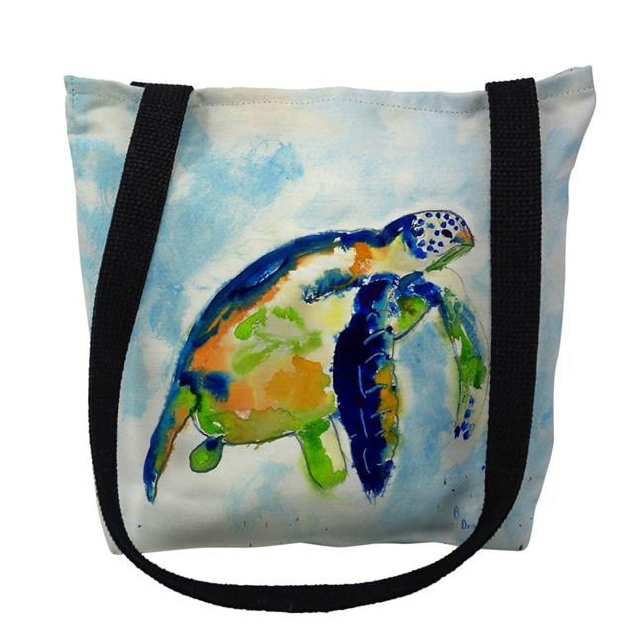18 x 18 in. Blue Sea Turtle Tote Bag - Large
