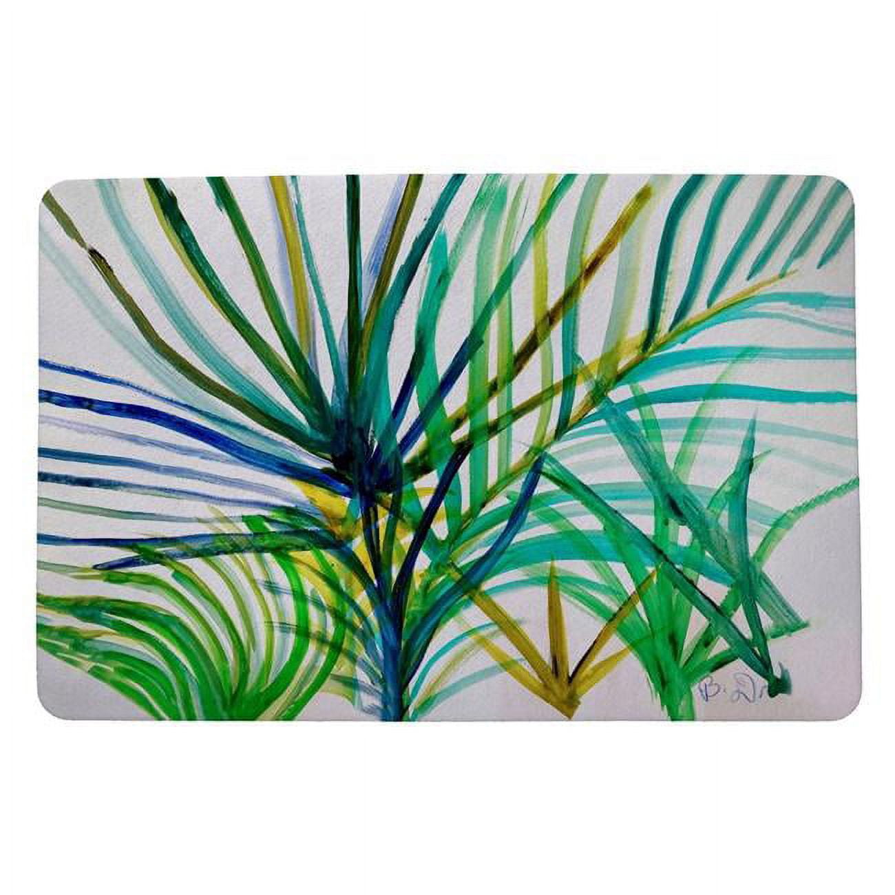 Picture of Betsydrake DM1157 18 x 26 in. Teal Palms Door Mat