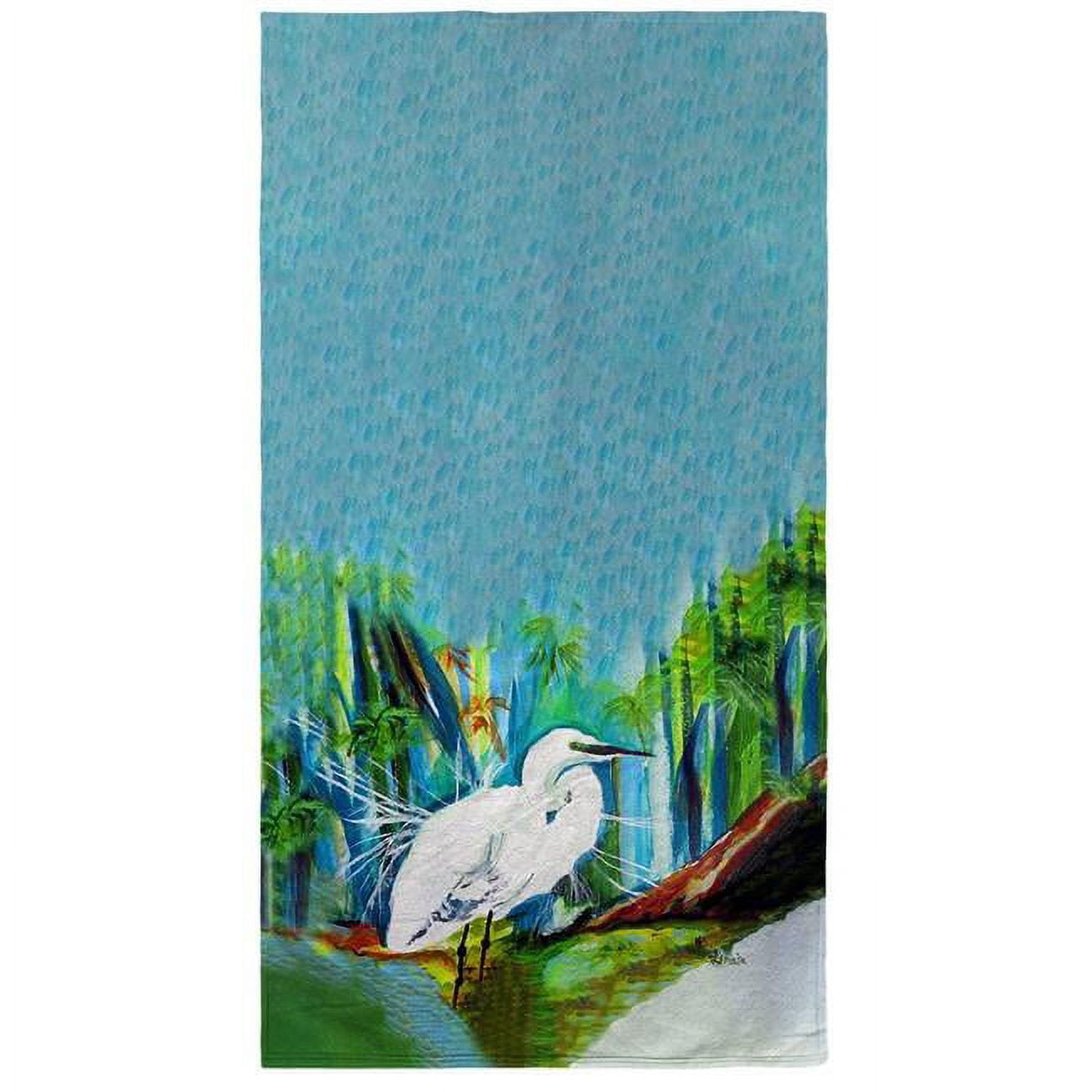 Acrylic Egret Beach Towel