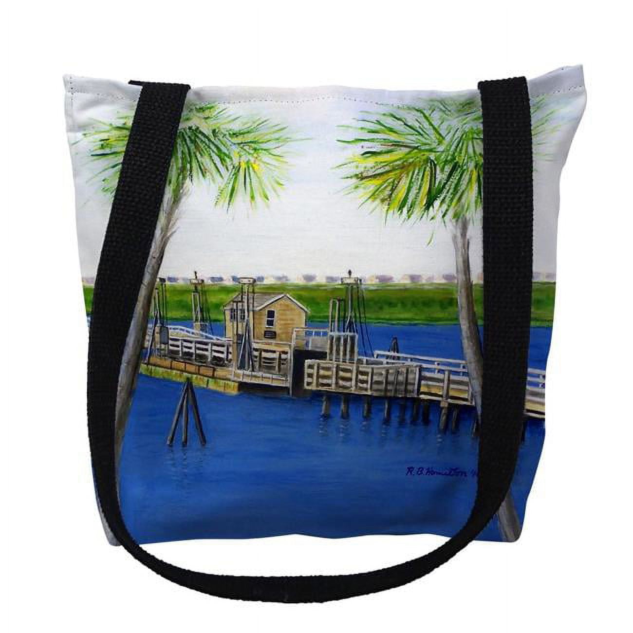 18 x 18 in. Sunset Beach, NC Bridge Tote Bag - Large