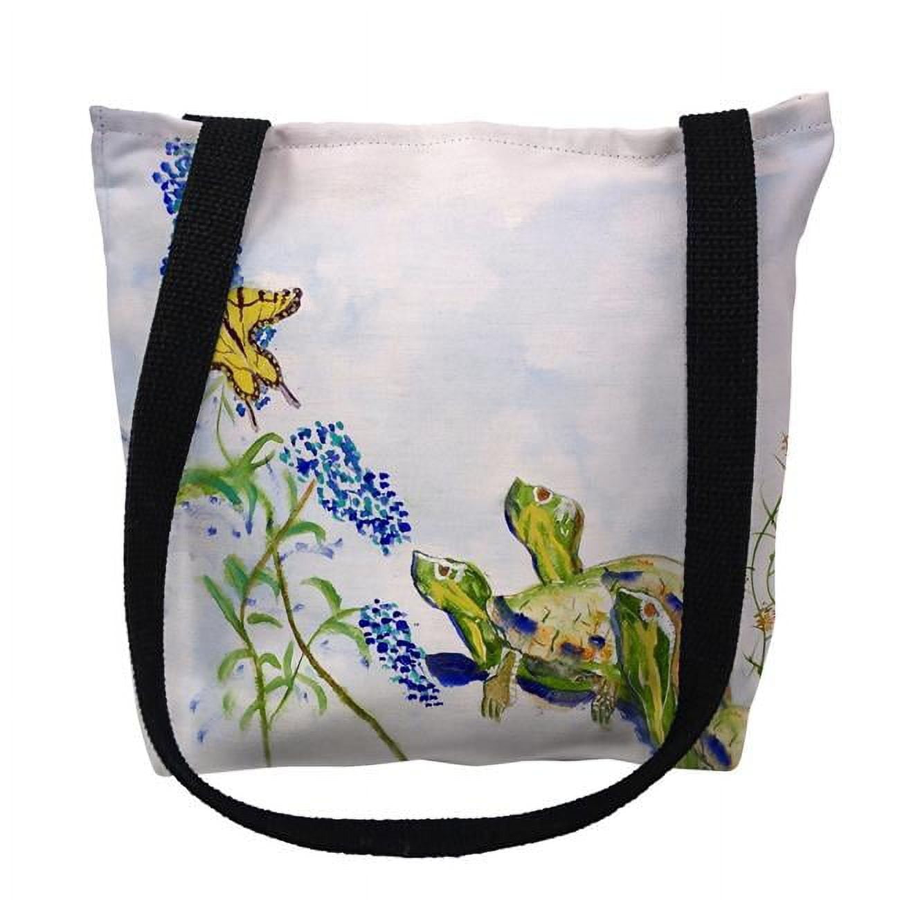 18 x 18 in. Turtles & ButterFly Tote Bag - Large
