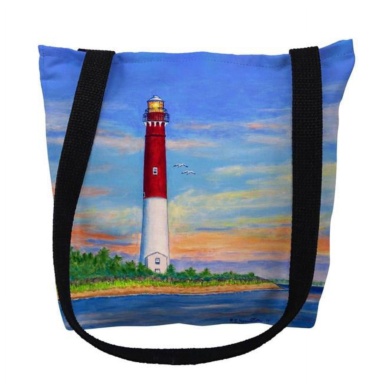 18 x 18 in. Barnegot Lighthouse, NJ Tote Bag - Large