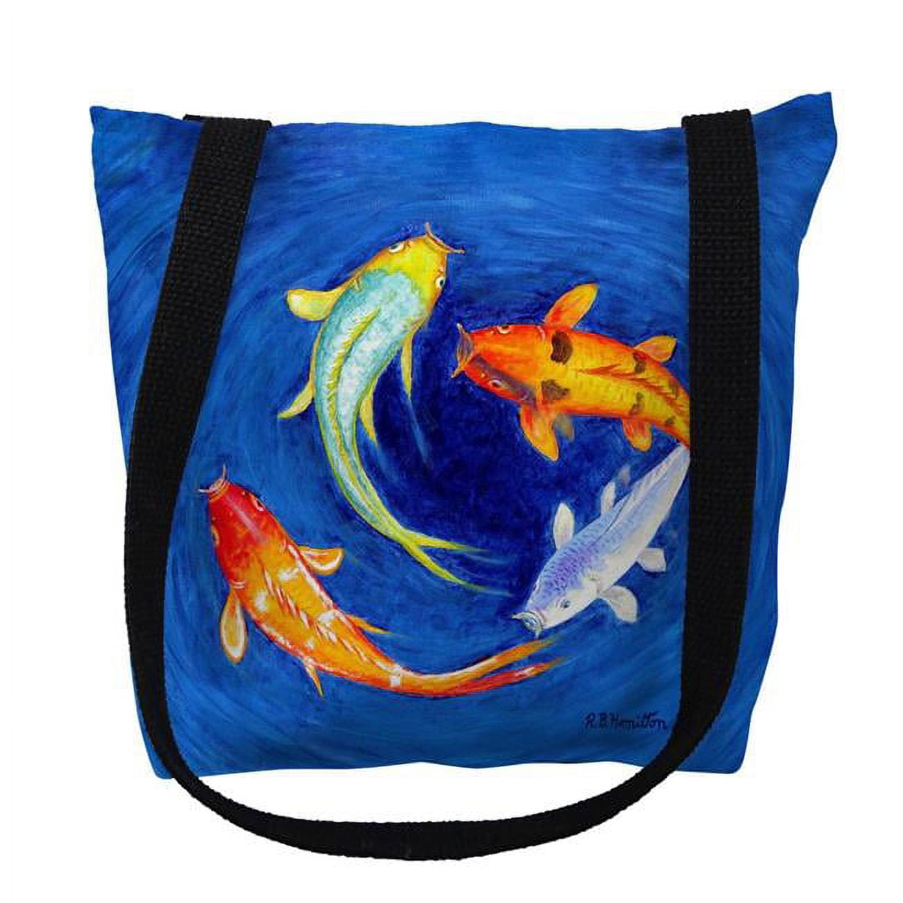 18 x 18 in. Swirling Koi Tote Bag - Large